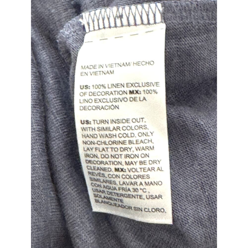 Chicos Beaded Neck 100% Linen Tunic Top Gray Purple Sz 0 Small US 4-6 - Picture 5 of 7